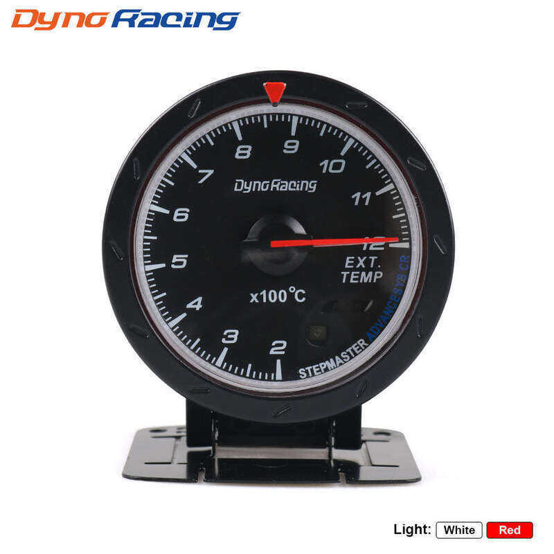 Dynoracing 60MM ไอเสียแก๊ส EGT/EXT Temp Gauge สีแดงและสีขาวรถเมตร EGT sensor Auto Pro Zone