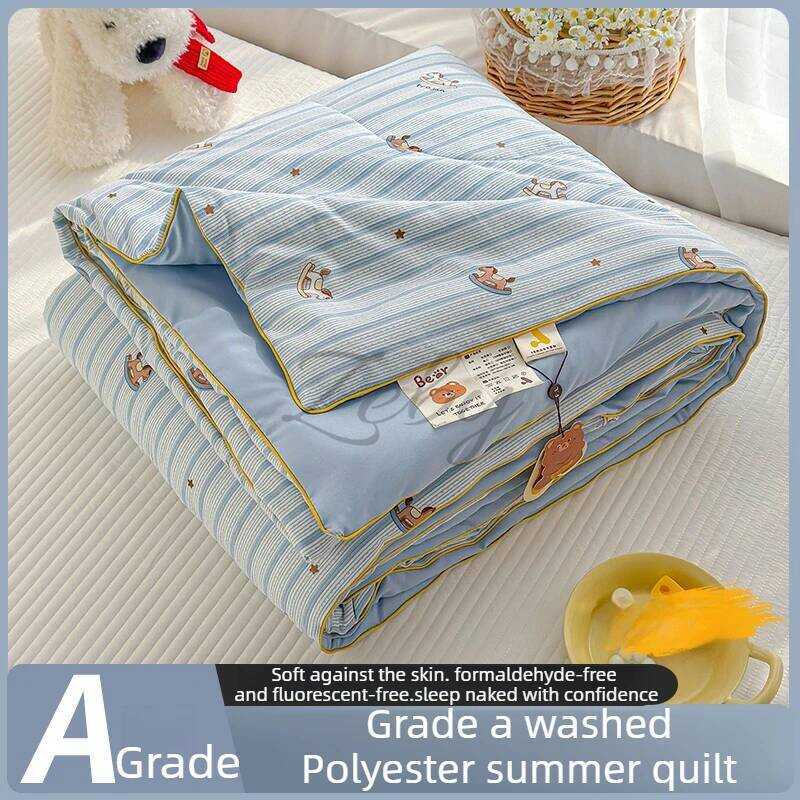 C Printed Patterns Summer Duvet Cool Comfortable Air Quilt Skin Friendly Breathable Comforter Thin