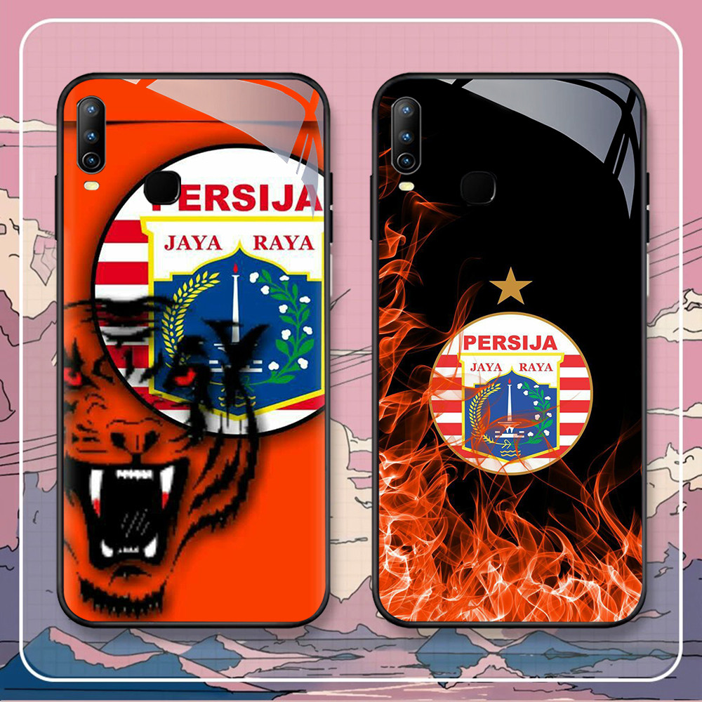 FB-34 Persija JAYA RAYA HD Glass Case Casing Kaca สําหรับ VIVO Y19 V9 Y15 Y17 Y91C Y12 Y93 Y91 2019 