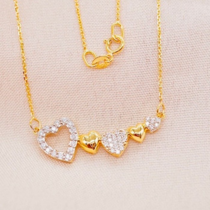 [ พร้อมส่ง ] สร้อยคอพร้อมจี้เพชรแท้น้ำ100  ทองคำแท้9K (ทอง37.5%) เพชรเบลเยี่ยมแท้ ขายได้ [9KPN192]