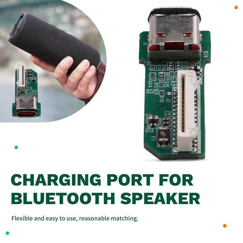 C For Flip 7 Replacement Parts- Bluetooth Speaker Power Ply Board Connector USB Charge Jack Type-C