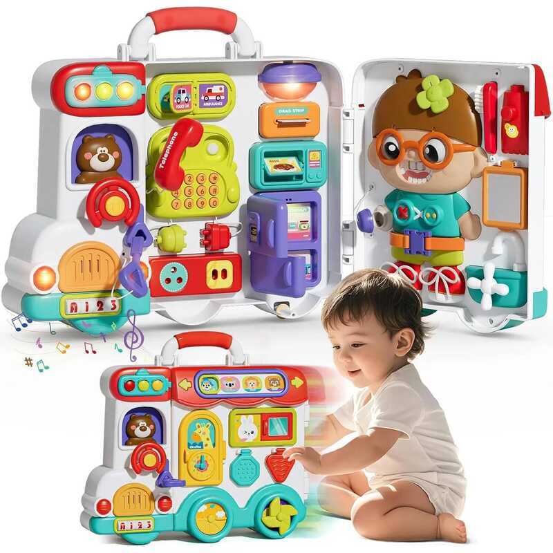 C Electric Switchboard Learning Toy - Realistic Plug & Socket Busy Board With Light & Sound, Safe S