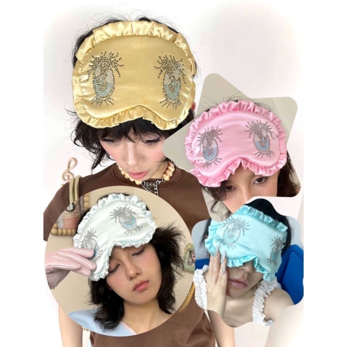 Big Eyes Hot เจาะ Polka Dot Eye Mask สบาย Breathable Four Seasons All-Match สไตล์ลูกไม้ Home Eye Mask