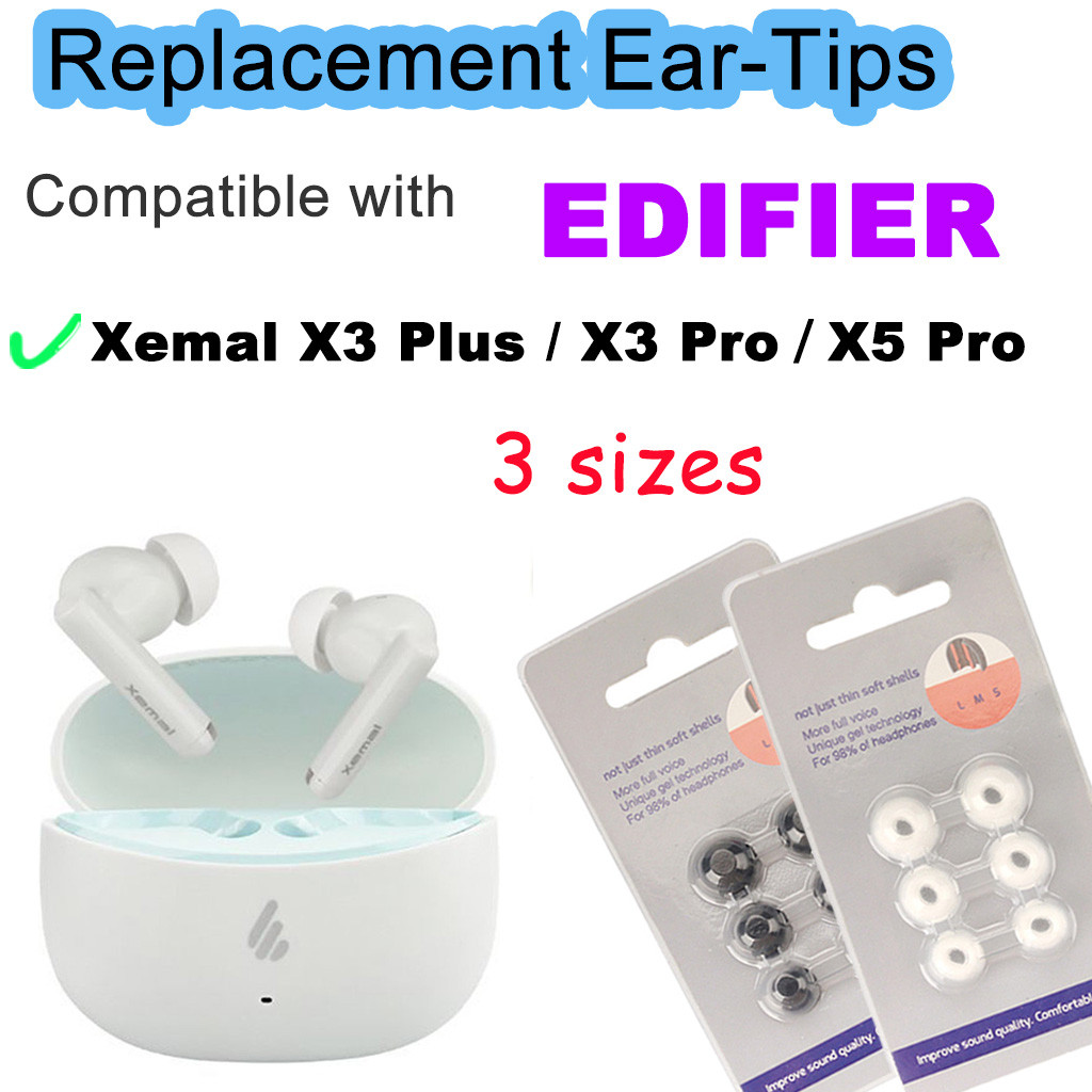 สําหรับ EDIFIER Xemal X3 Plus X5 Pro จุกหูฟังซิลิโคนอ่อนนุ่ม S/M/L