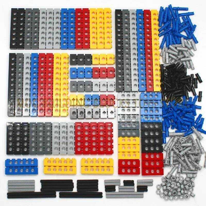 C Technical Building Bloc Parts Bulk MOC Thick Bric 6 Color Combination Accessories Studded Long Be