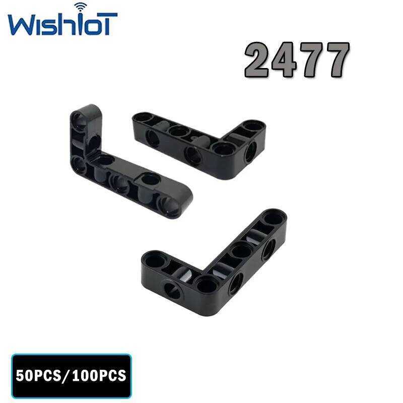 C 50/100Pcs L-D Perforated Arm Technology Building Bloc Parts 3X5 Hole Assembled 2477 Toys MOC Smal