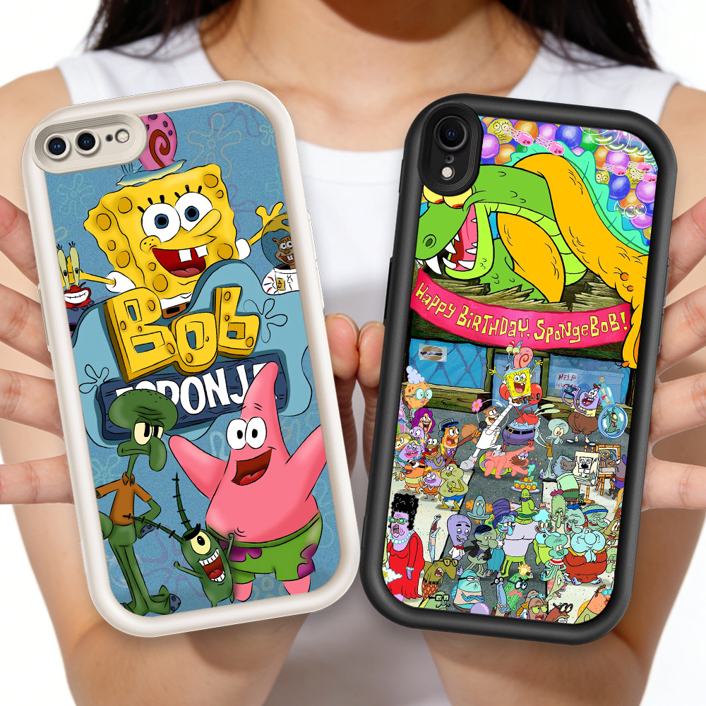 HP O-46 SpongeBob เคสโทรศัพท์ซิลิโคนสําหรับ iPhone XS 7 6 XR X 8 Max Plus