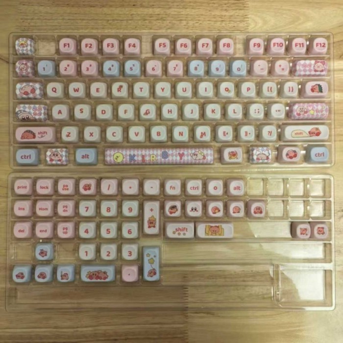 Kirby 2 Sublimation Keycap MOA ความสูง PBT ปรับคีย์บอร์ดน่ารักปรับให้เข้ากับ Wolf Spider VGN