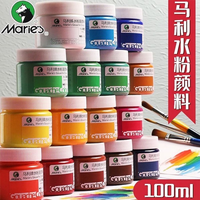 [สีอวบ] Marley Gouache Paint G1100 Set 100ml ภาพวาดโฆษณาสี Gouache