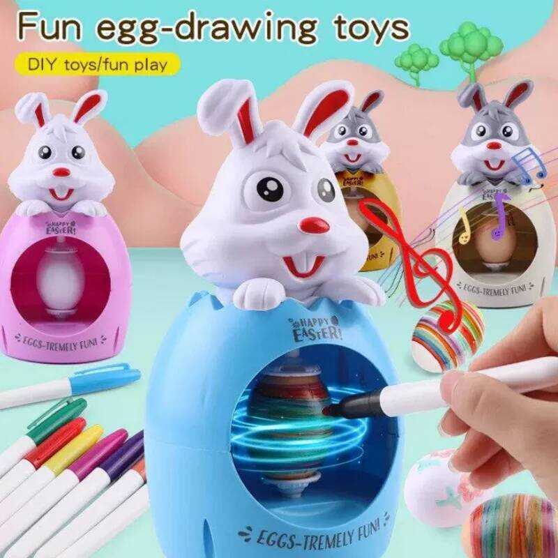 C Easter Egg Decorator Electric Diy Painting Kit Graffiti Spinner Toy B Design Decorative Ball Arts
