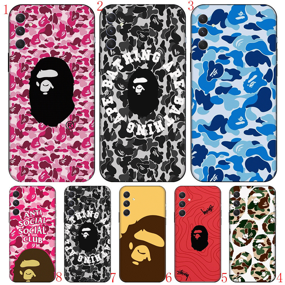 A BATHING APE สําหรับ Samsung S24 Fe Plus Ultra Note 8 9 10 20 Plus Lite M14 M15 เคสโทรศัพท์ TPU ฝาค