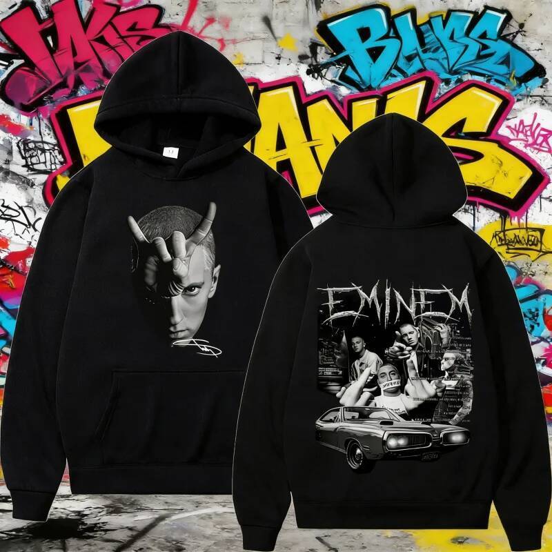 2025 ฤดูใบไม้ร่วงฤดูหนาว Rapper Eminem Slim Shady ผู้ชาย Hip Hop Vintage Pullover Sweatshirt Unisex 