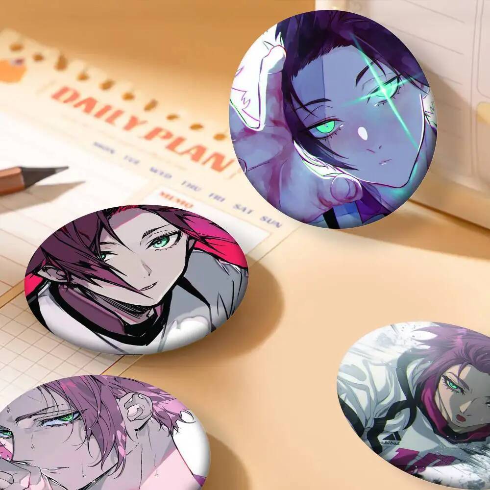 1PC อะนิเมะ Sae Itoshi ป้ายรอบเลเซอร์ Badge เข็มกลัดเสื้อผ้ากระเป๋าเป้สะพายหลังอุปกรณ์เสริม Lapel