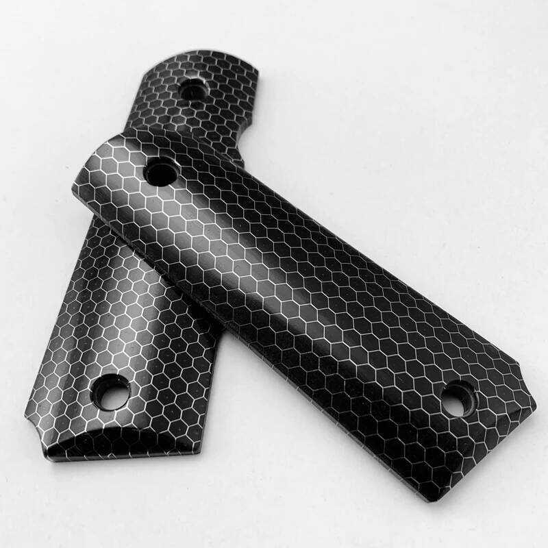 1pair 1911 Grips Black C-Tek Honeycomb Pattern Resin Handle Grips Patch Custom Grips CNC Handle Gri