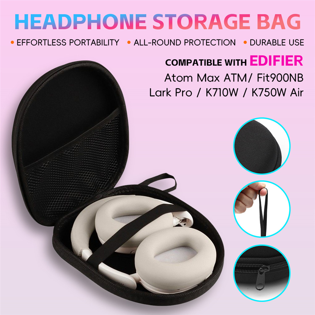 เข้ากันได้กับ EDIFIER Atom Max ATM/ Fit900NB / Lark Pro / K710W / K750W Air Headphone Black Storage 