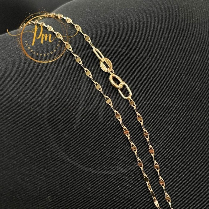 สร้อยคอทองแท้ PM ตะขอก้ามปู ทองคำแท้ 18k Italy (750) ลายจันทร์ มีใบรับประกันจากทางร้าน