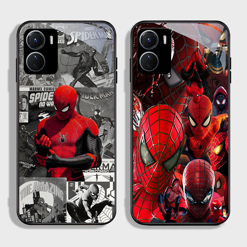 FB-47 Spider Man HD แก้วกรณีปลอก Kaca สําหรับ VIVO iQOO Y17S Y36 Y16 Y15S Y27S Y15A U5X V21E Z9X Y36