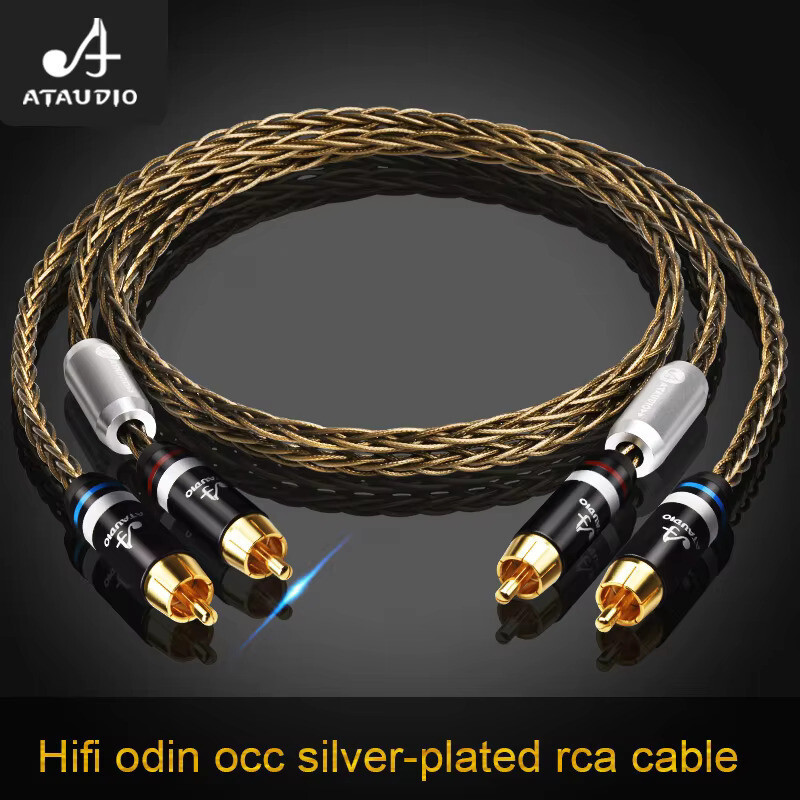 Hifi OCC Silver-Plated RCA Cable High-performance Audio 2RCA to 2RCA Mixer Internector Cable for TV 