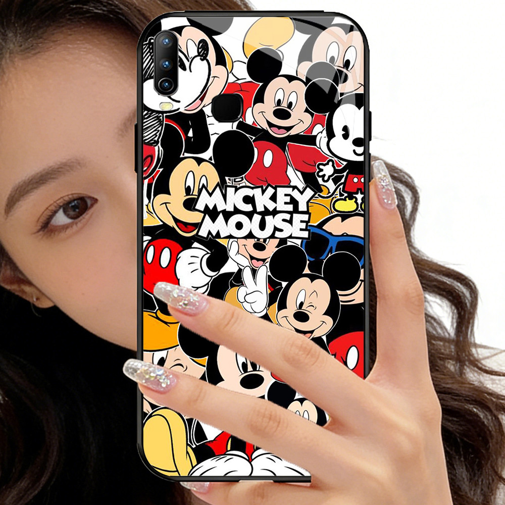 O-29 mickey Mouseกระจกนิรภัยเคสโทรศัพท์VIVO Y89 Y91 Y11 Y17 X23 Y91C Y95 Y15 Y12 Y85 Y93 2019 Y19 V9