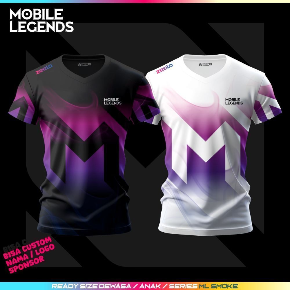 [กําหนดเองฟรี] ML Mobile Legend Esport Jersey สําหรับเด็กและผู้ใหญ่พิมพ์เต็มชื่อสปอนเซอร์แบบกําหนดเอ