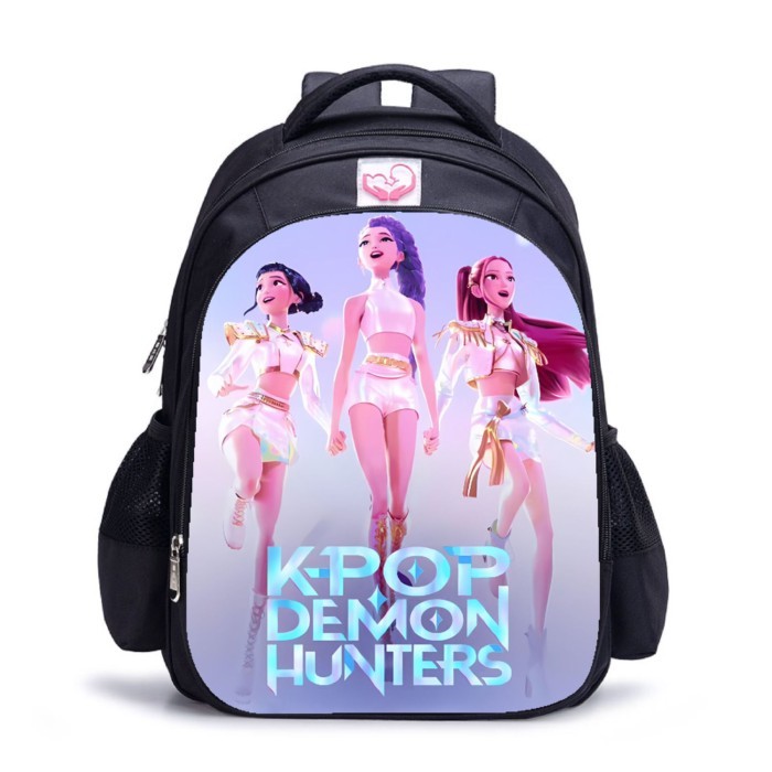 K-POP Demon Hunters Backpack กระเป๋านักเรียนเด็ก K-Pop: Demon Hunters กระเป๋าเป้สะพายหลังความจุขนาด