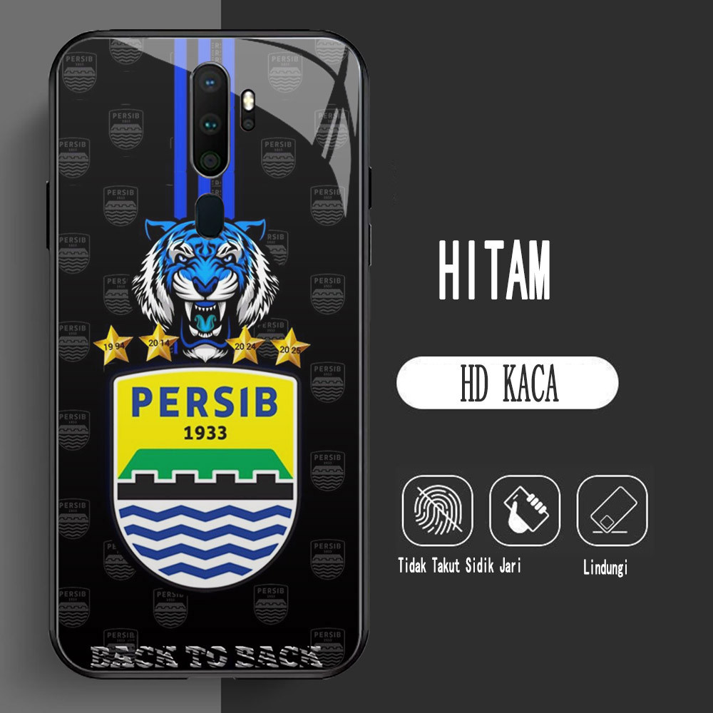 Y-21 Persib HD Glass Casing สําหรับ OPPO Reno 2F A5 F11 12F 2Z F17 A9 2020 Pro Case