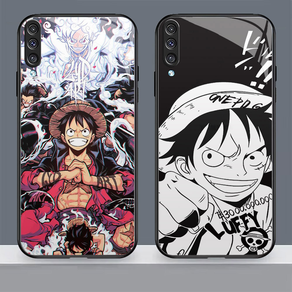 N-25 One Piece Luffy HD Glass Casing สําหรับ Samsung M02 A30S A70S A70 A02 A10S A50 A50S A7 A10 กรณี
