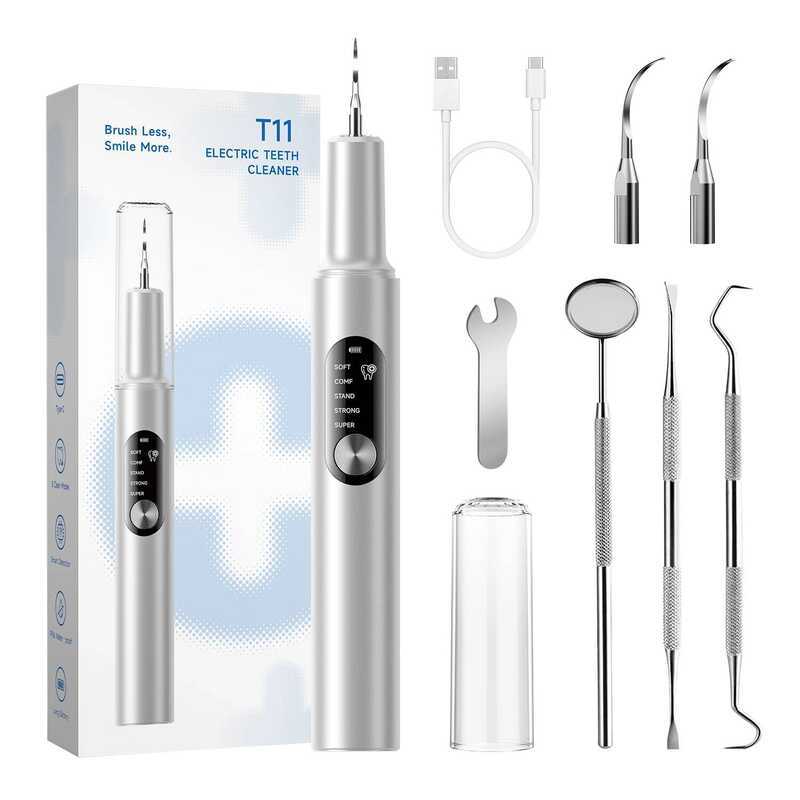 [Peach Smart Life Home] CURVY MOON T11 ทําความสะอาดอัลตราโซนิกไฟฟ้าแบบพกพา Tartar Remover Tartar Pla