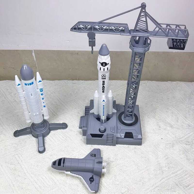C Rocket Launch Kit Launch Toys Space Rocket Launch Pad Space Station Model Children's Assembly Toy