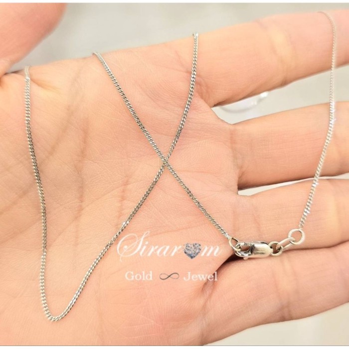 สร้อยทองคำขาว 18K ลายตะขาบ 1.85 กรัม ยาว 40cm งานสวย ใส่ได้ทุกวัน คอทอง18Kยาว 40 cm / 16 นิ้ว

น้ำห
