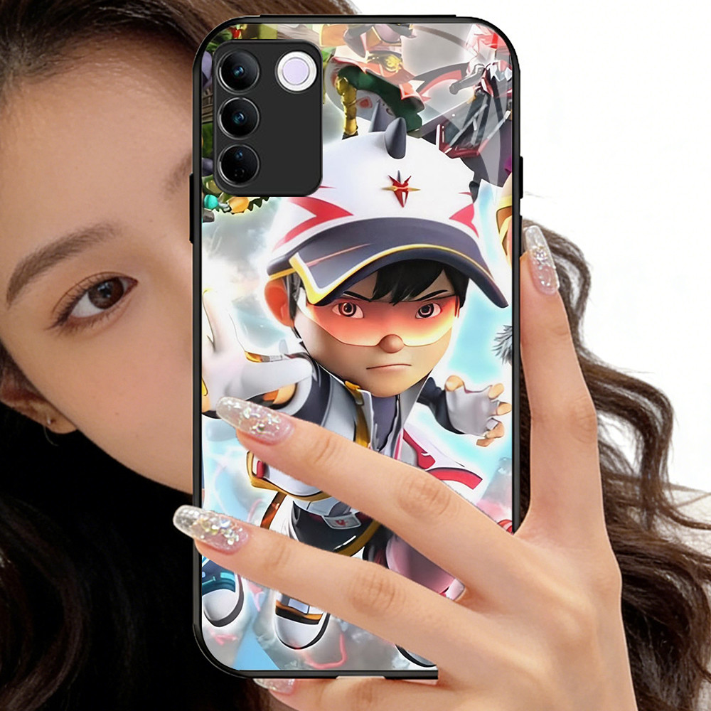 O-9 B_Boboiboy เคสโทรศัพท์กระจกนิรภัย VIVO V30 V29 V29E Y100 T3 V23E Y200E Y200 V27 V23 V27E Pro Lit