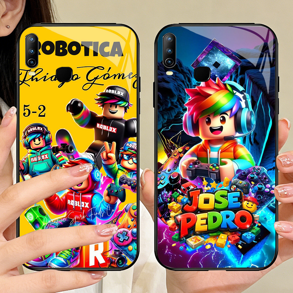 O-38 Roblox Noob กระจกนิรภัยเคสโทรศัพท์ VIVO Y89 Y91 Y11 Y17 X23 Y91C Y95 Y15 Y12 Y85 Y93 2019 Y19 V
