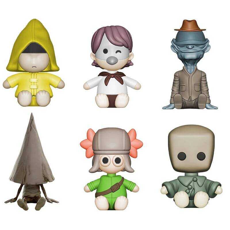 C Little Nightmares 3 Mini Figure 6.5-7.5Cm Sitting Posture Model Head Rotatable Game Peripheral St