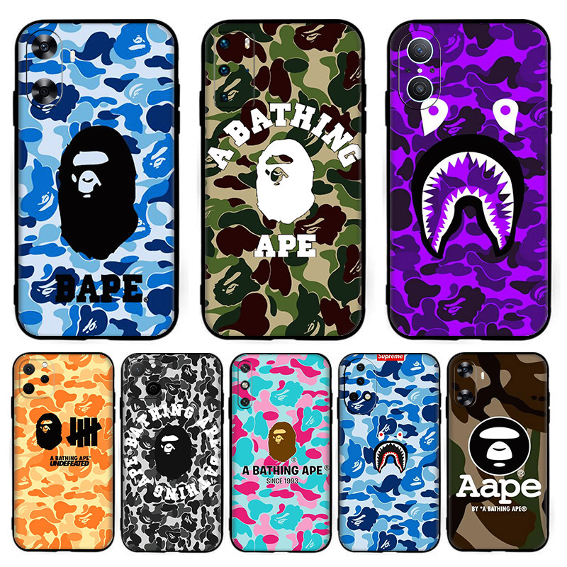 สําหรับ Huawei Nova 2i 2 Lite 3 3i 4E 5i 5T 7 10 SE 8i Y61 BAPE Camouflage นุ่มสีดํา TPU เคสโทรศัพท์