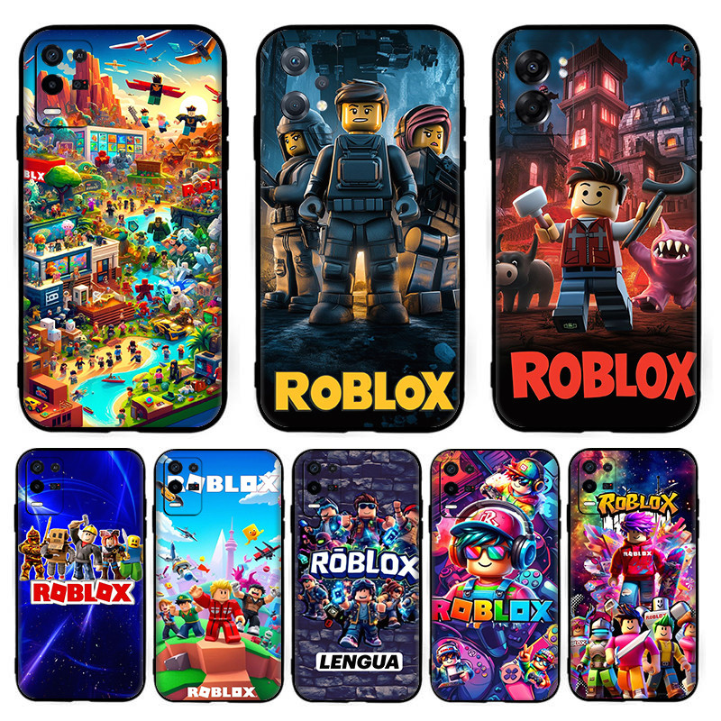 สําหรับRealme 3 5 6 7 8 Pro 5i 5s Q 6i 7i Coolการ์ตูนอะนิเมะRobloxนุ่มสีดําTPUซิลิโคนโทรศัพท์กรณี4Y2