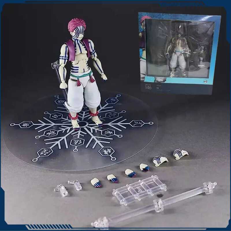 C Demon Slayer Anime Figure Akaza Action Figure Figma 146 Fig Pvc Gk Statue Model Doll Collection R