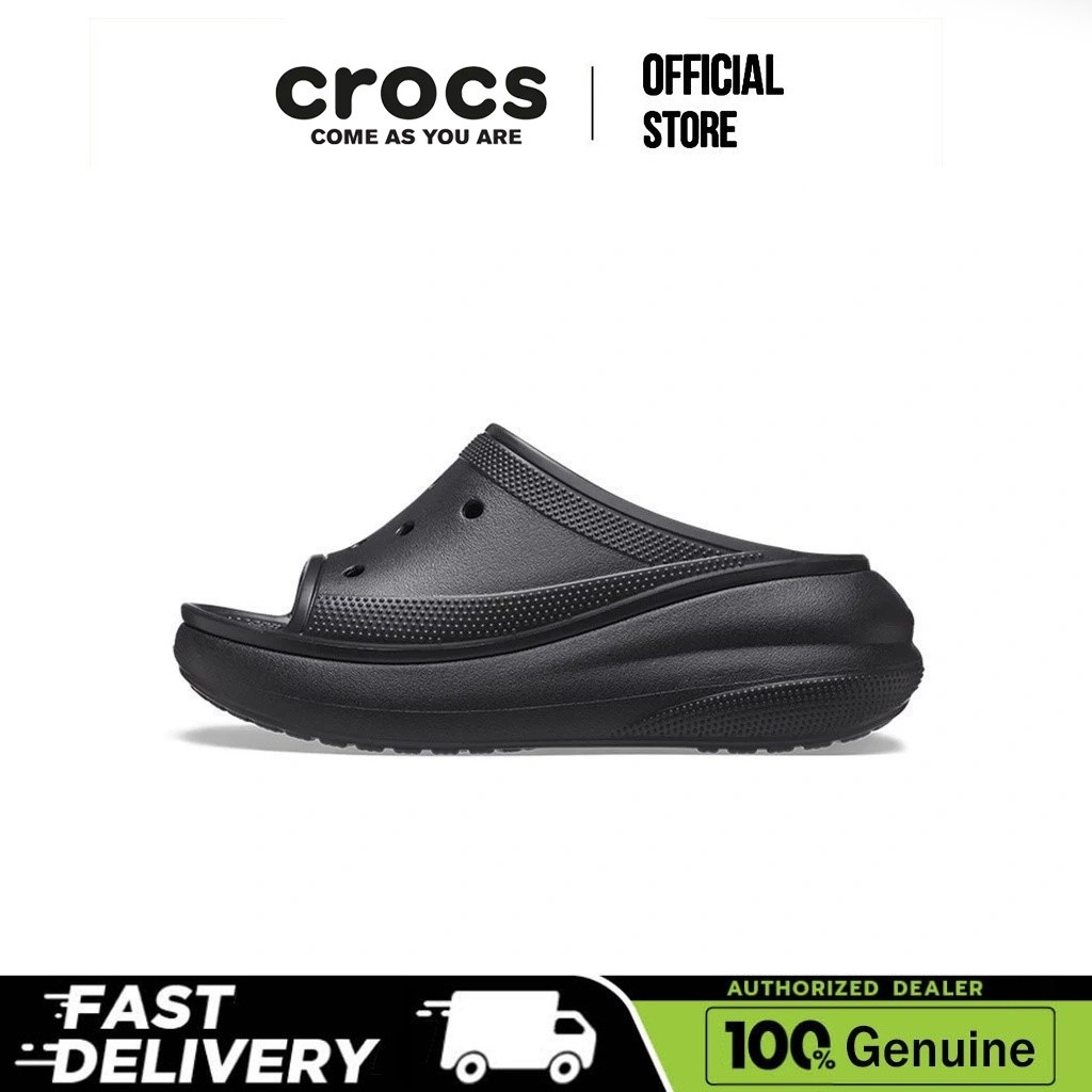 【100% Genuine】Crocs EVA Classic Crush for Unisex Slide Black
