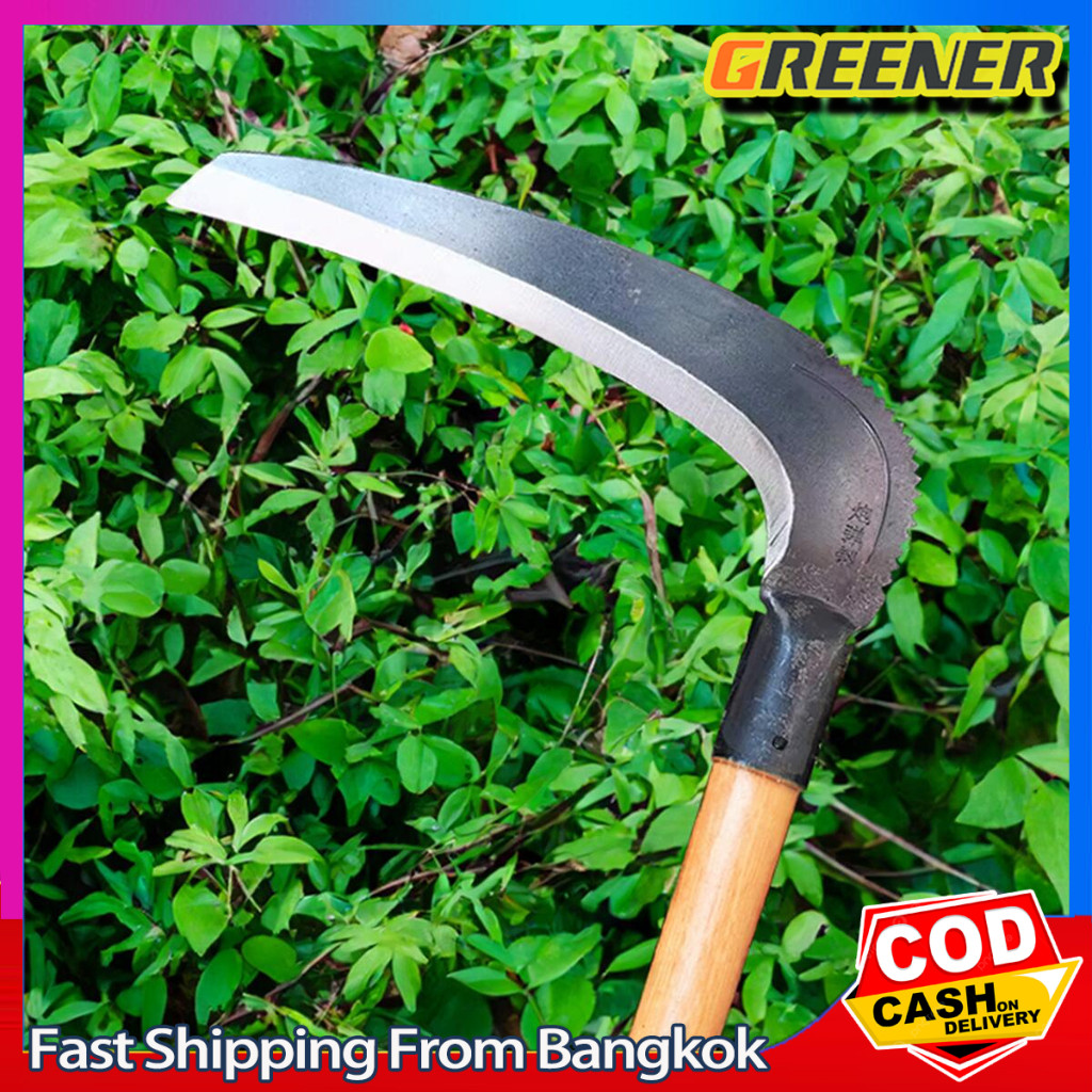 Greener Sickle เครื่องตัดหญ้ากลางแจ้งการเกษตร Weeding เครื่องมือซ้ายมือขนาดใหญ่ Samarium Sickle ตัด 