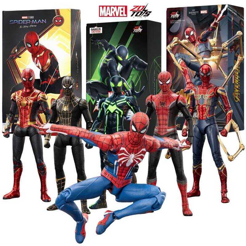 C ZD Toy Iron Spider Man Advanced Suit Legends No Way Home Peter Gold Black Red Model Action Figure