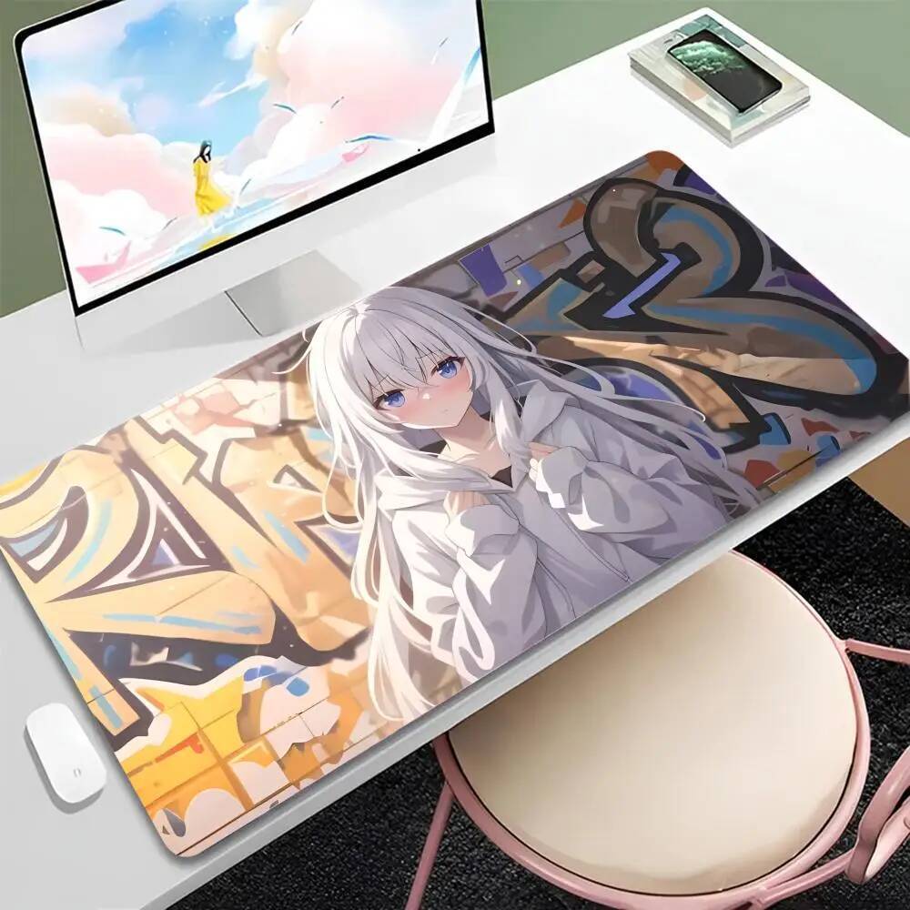 1 ชิ้นเท่านั้นอะนิเมะ K-kanade Tachibana แผ่นรองเมาส์สําหรับเล่นเกมขนาดใหญ่ LockEdge หนาแป้นพิมพ์คอม