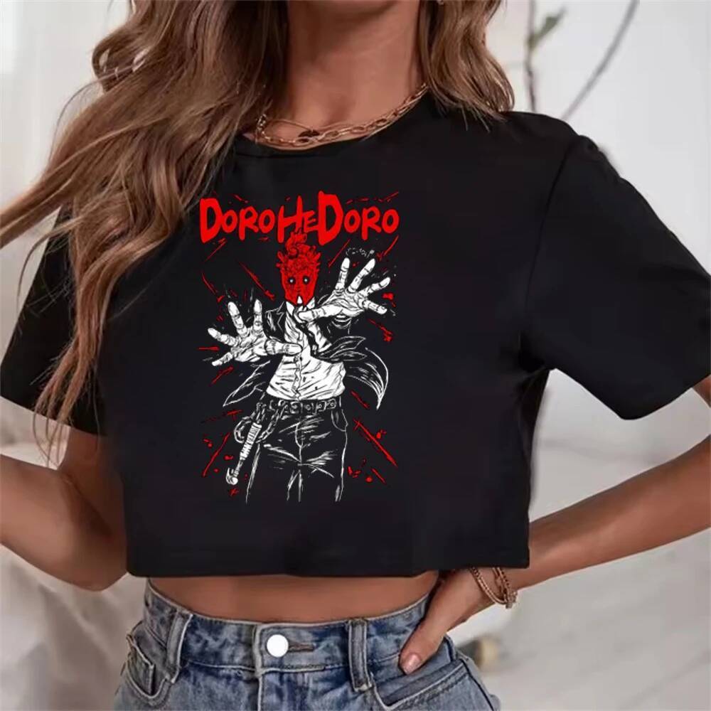 Dorohedoro เสื้อครอปสุภาพสตรีญี่ปุ่น cutecore dollette gothic y2k top tees clearance มังงะ emo stree