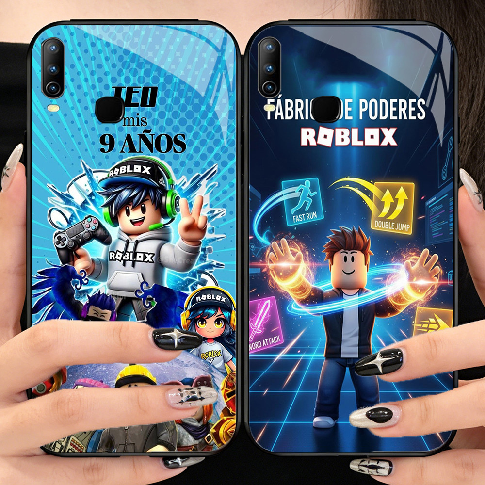 O-36 Roblox กระจกนิรภัยเคสโทรศัพท์ VIVO Y89 Y91 Y11 Y17 X23 Y91C Y95 Y15 Y12 Y85 Y93 2019 Y19 V9