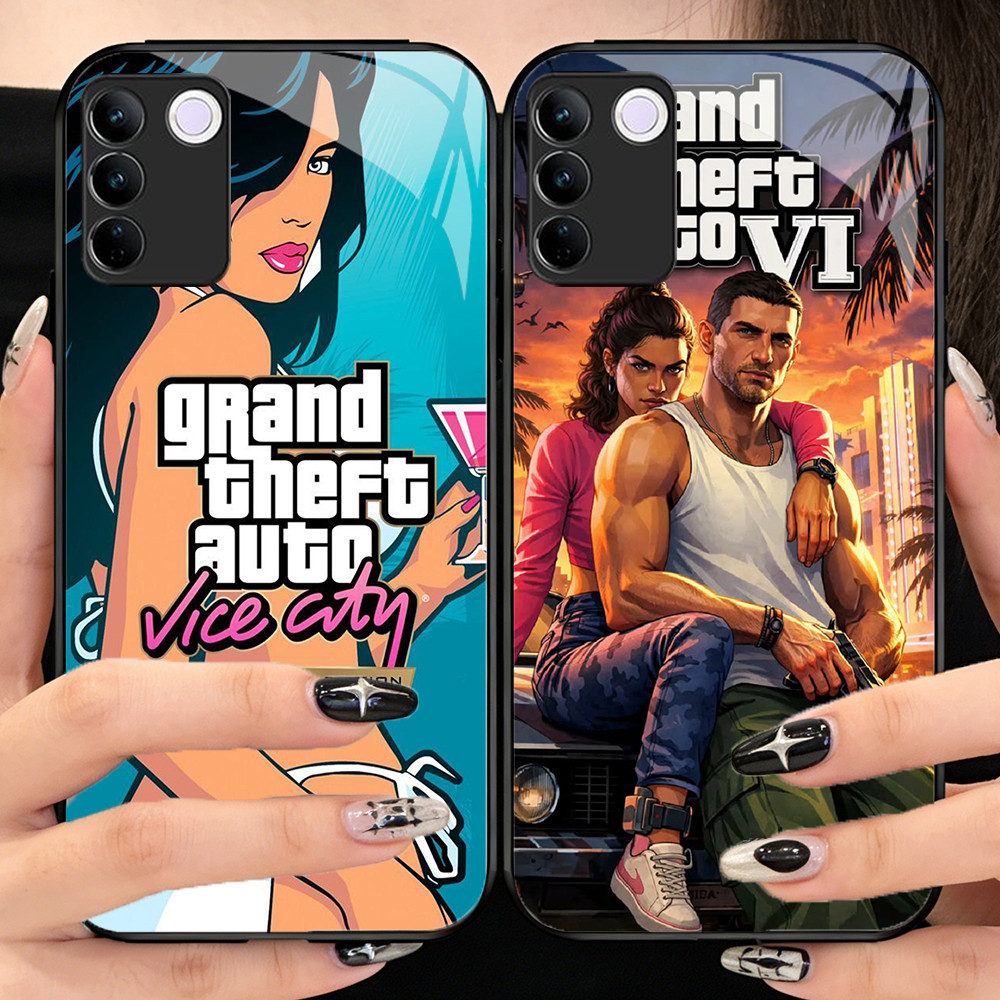 O-20 GTA กระจกนิรภัยเคสโทรศัพท์ VIVO V30 V29 V29E Y100 T3 V23E Y200E Y200 V27 V23 V27E Pro Lite 5G