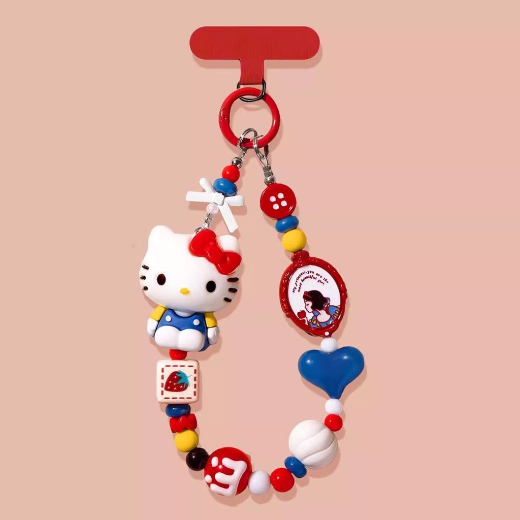 ห่วงโซ่โทรศัพท์ลูกปัดคิตตี้น่ารัก, สโนว์ไวท์จับคู่สีการ์ตูนเสน่ห์, พวงกุญแจเชือกเส้นเล็กโทรศัพท์ ของผู้หญิง ทําเอง