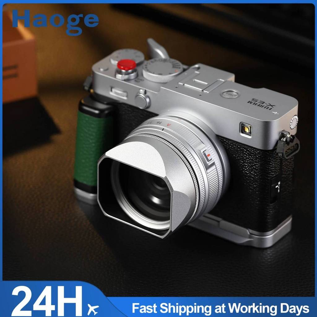 Haoge Squaret เลนส์โลหะสําหรับ Fujifilm XF23mm F2.8 บน XE5 Cemera Body kit Fujinon XF27mmF2.8 R WR L