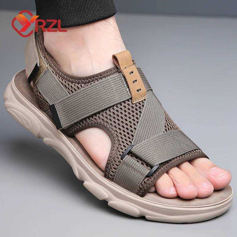 C YRZL Sandals Man Comfortable Non-Slip Men Shoes High Quality Beach Sandals Mens Gladiator Sandals