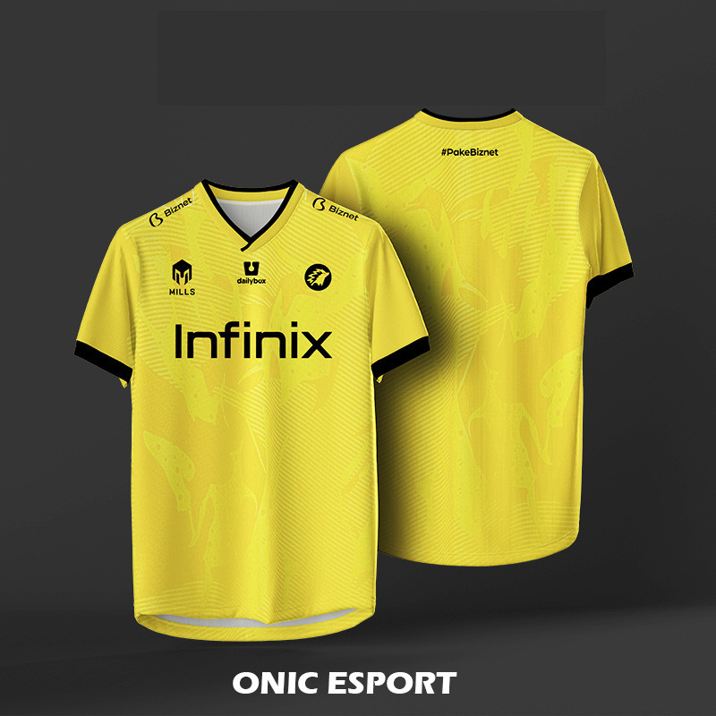 ONIC ESPORTS INFINIX JERSEY FANISSUE GAME GAMING V-NECK SHORT SLEEVE: ขนาด: S-2XL