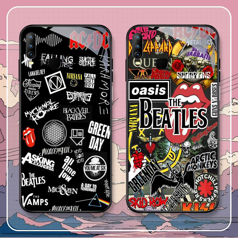 FB-43 ROCK Rock HD Glass Case Casing Kaca สําหรับ VIVO Y19 V9 Y15 Y17 Y91C Y12 Y93 Y91 2019 Y11 Y95