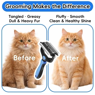 Benepaw 3 in 1 Grooming เครื่องมือ Undercoat Rake Dematting Comb Deshedding แปรงสําหรับสุนัขแมว All Coat ประเภทพับได้