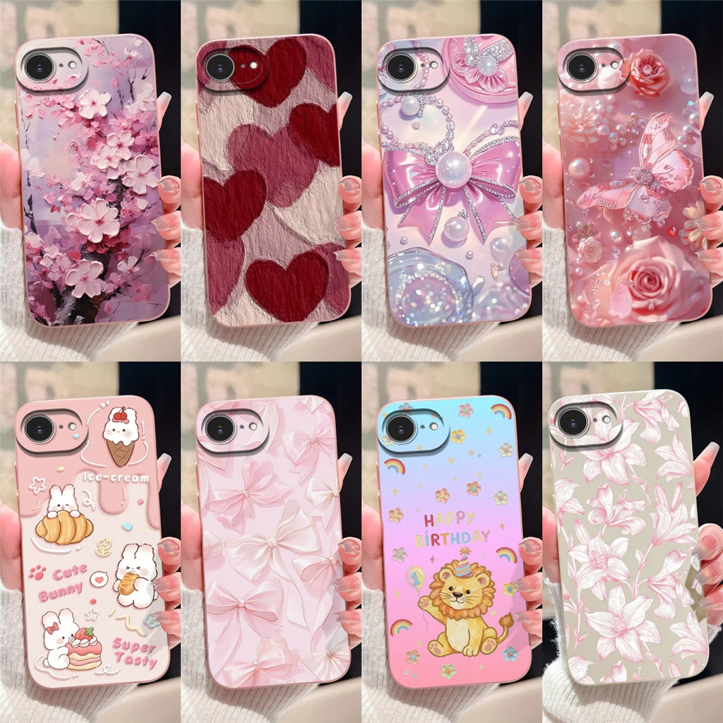 มาใหม่ล่าสุดสําหรับ iPhone 17E 16E กรณีที่สวยงาม Vintage ดอกไม้ป้องกันซิลิโคนเหลวอ่อนสําหรับ iPhone17E iPhone16E Ultrathin ปกหลัง Shell Capa